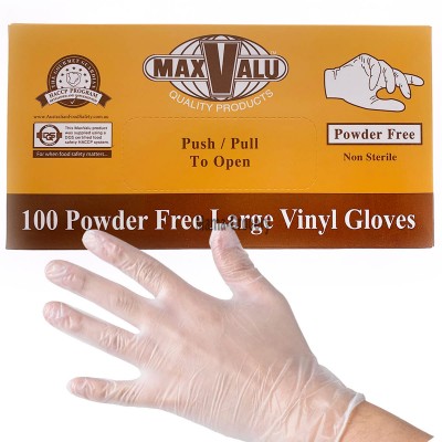 Max Valu Powder Free Large Vinly Glove 100pcs  